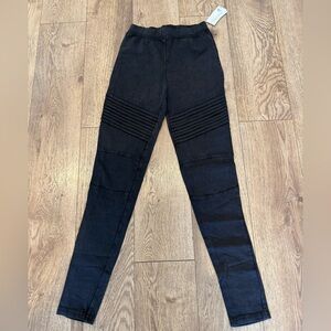 BP Charcoal Moto Leggings with Ribbed Detail